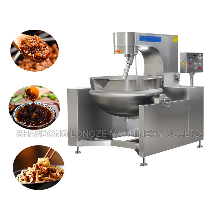 Steam heated mushroom sauce wok,cooking mixer machine